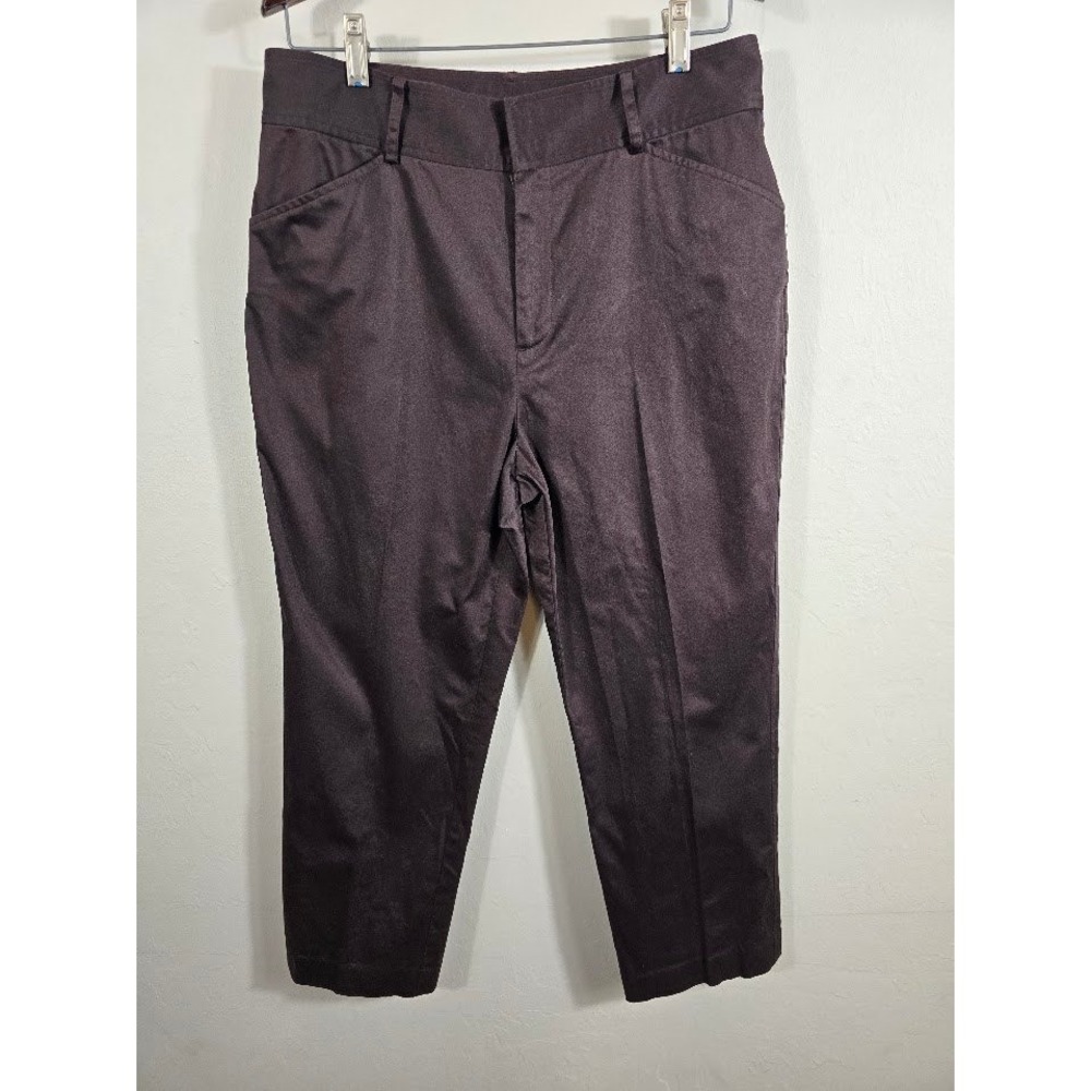Lauren Ralph‎ Lauren Cropped Pants Brown Cotton Blend Trousers Size 10 Womens